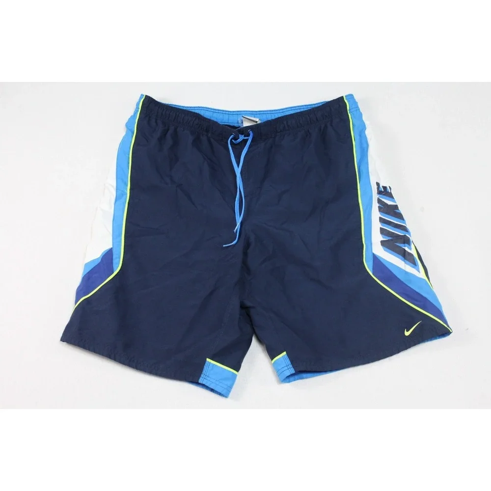 Nike Men Blue Board Shorts Trunk Dri Fit Summer Beach Casual Size XL